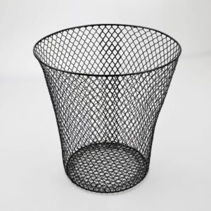 Luxshiny Black Mesh Trash Can - Mesh Office Trash Can Open Metal Wire Wastebaskets Recycling Garbage Container Bin for Office, Home,School