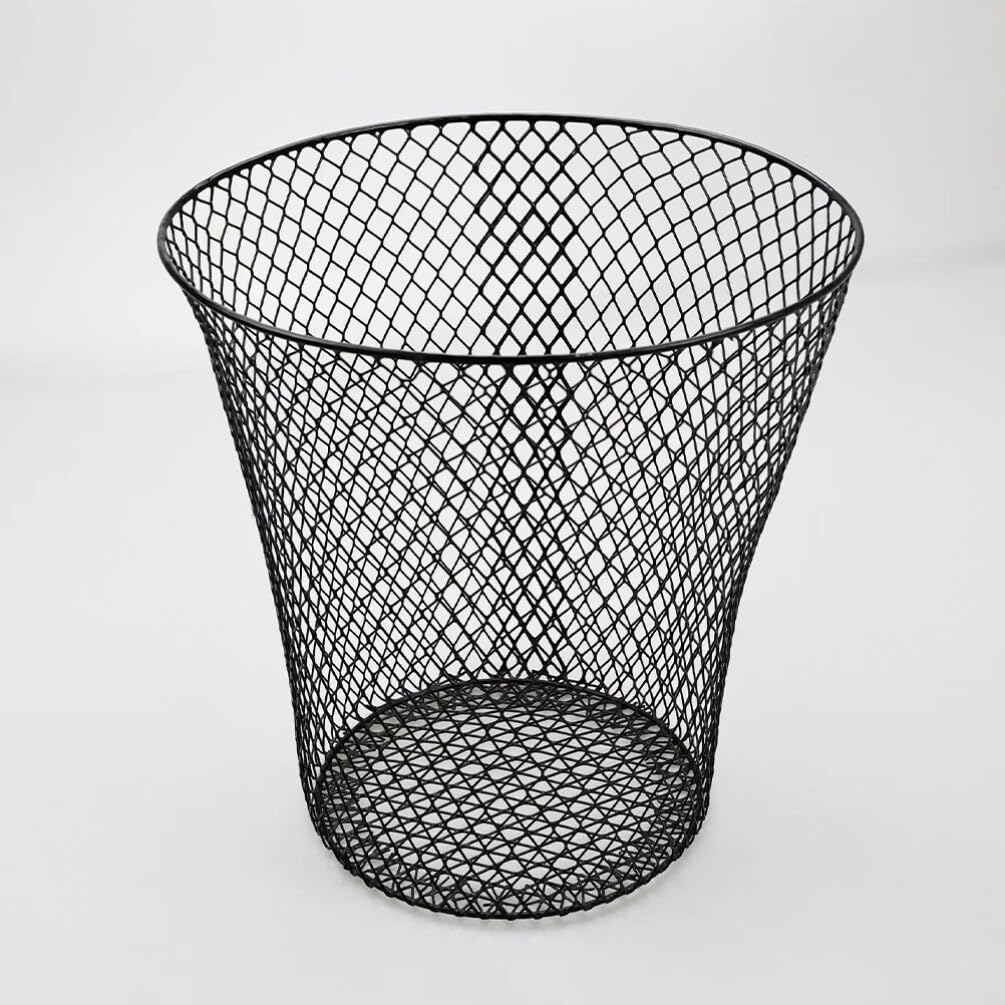 Luxshiny Black Mesh Trash Can - Mesh Office Trash Can Open Metal Wire Wastebaskets Recycling Garbage Container Bin for Office, Home,School