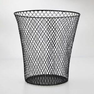 Luxshiny Black Mesh Trash Can - Mesh Office Trash Can Open Metal Wire Wastebaskets Recycling Garbage Container Bin for Office, Home,School