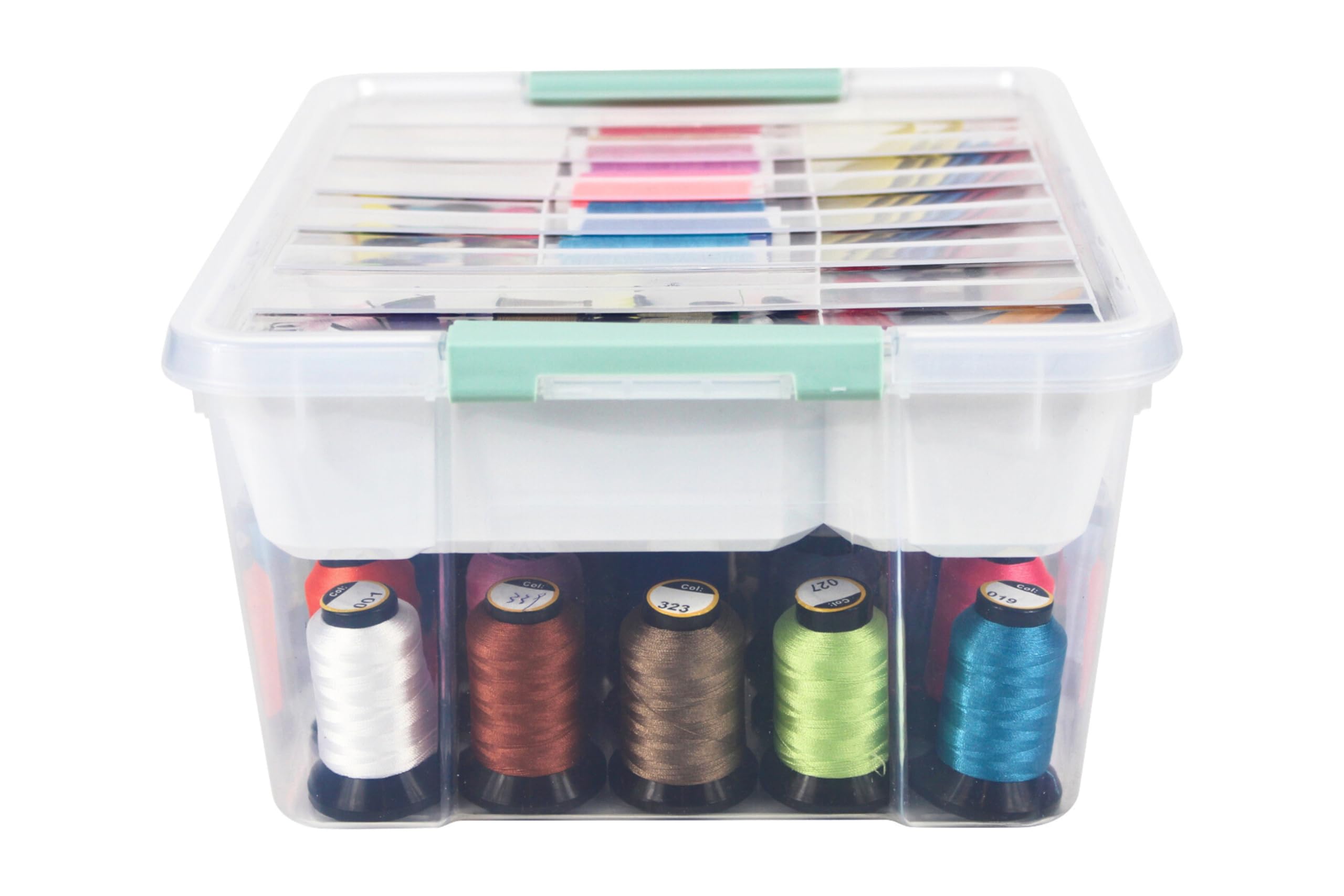 Baylee and Me Clear Plastic Storage Box with Removable Tray – Perfect for Organizing Arts and Craft Supplies, Sewing Notions, Small Toys, Bead, Art Supplies