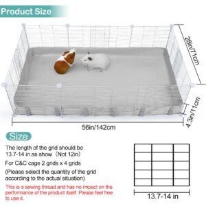 Guinea Pig Cage Liner, Waterproof Liner for Guinea Pigs, Guinea Pig Bedding with Tarp Bottom for C&C Grids, Cage Liners for Guinea Pig, Bunny, Hamster, Rabbit,Not Include Cage,56 * 28 inches