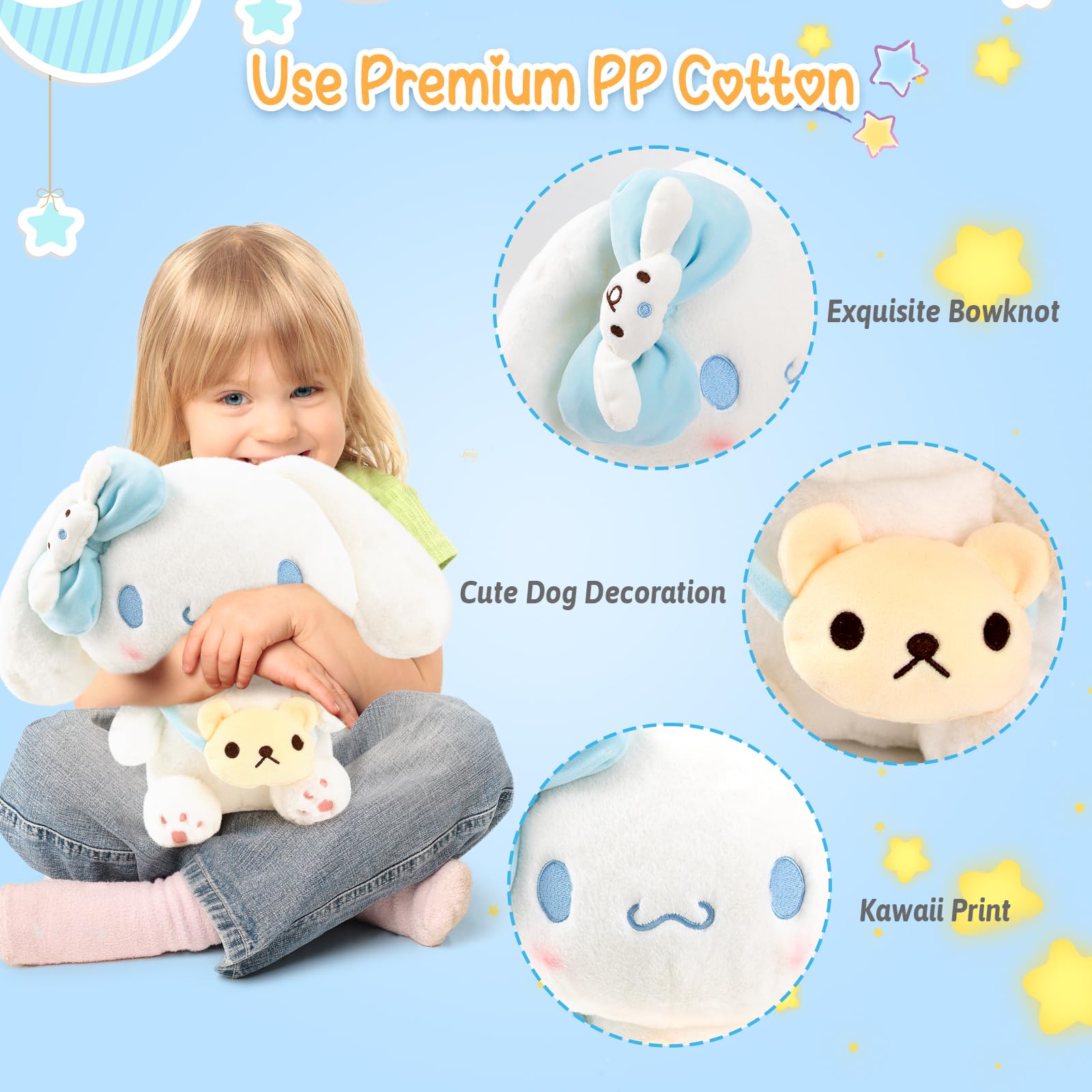 KIEAL 13 in Plush Toys, Anime Plush Kawaii Stuffed Animals Doll, Soft and Adorable Cartoon Pillow for Girls Kids Fans Birthday Present