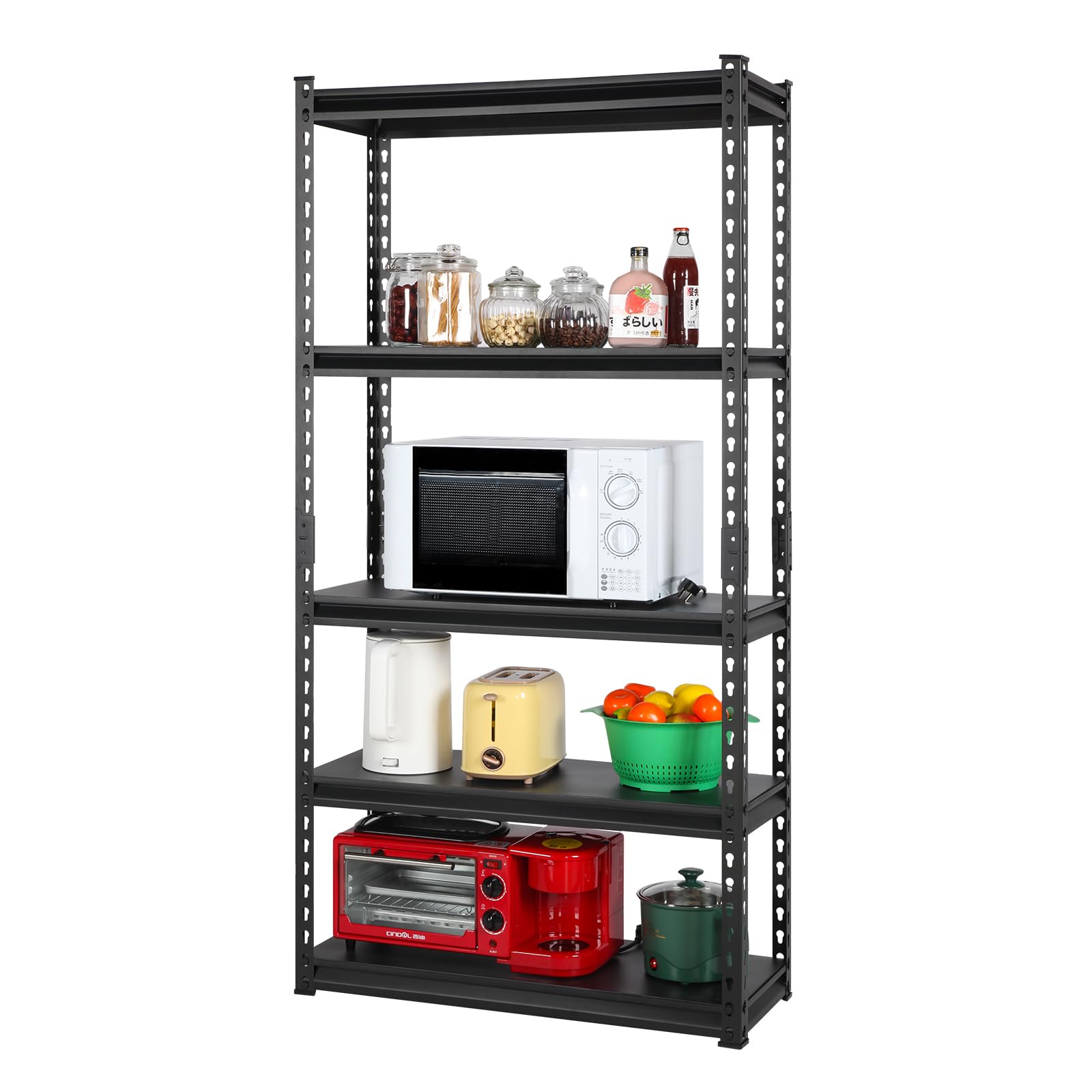 PACHIRA E-Commerce 30" W x 12" D x 59.8" H Metal Storage Shelves, 5 Tier Adjustable Shelving Unit and Storage Office Organization Shelf Pantry Utility Rack