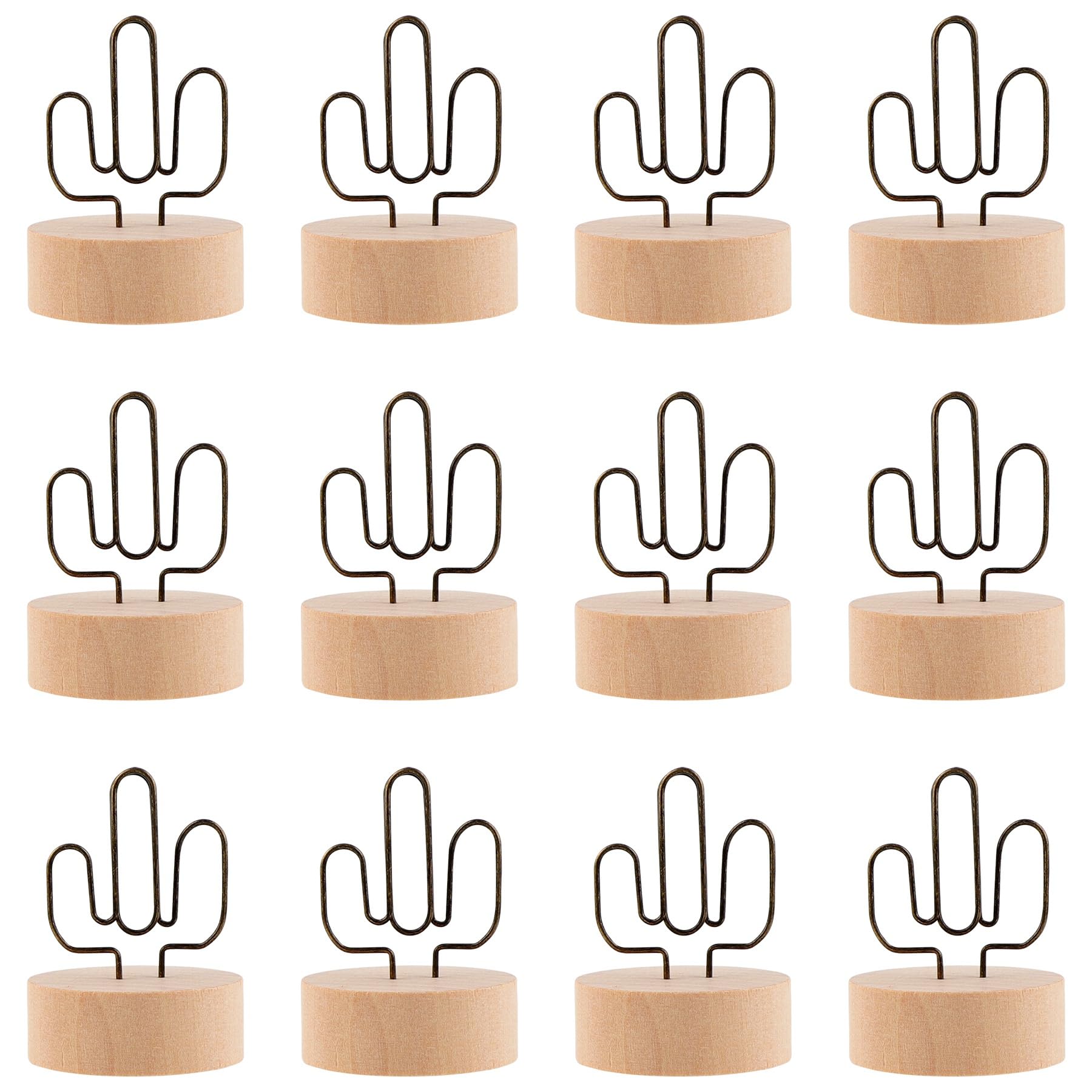 Framendino, 12 Pack Table Number Holders Wooden Place Card Holders for CenterPack Wedding