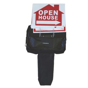 Lock Box Buddy Sign Bag holds 18"x24" and 6"x24" Real Estate Signs, Open House Signs, and For Sale Signs with Lawn Stakes