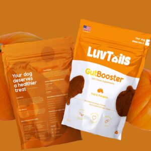 LuvTails Gut Booster Soft Chew Supplements for Dogs, Dog Digestive Support with Fennel, Pumpkin and Cod Oil Promotes Healthy Gut, 60 Chews