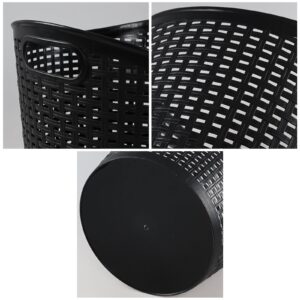 Vadidiya 40 L Large Plastic Laundry Hamper, Plastic Clothes Basket with Handles, Black, 6 Packs