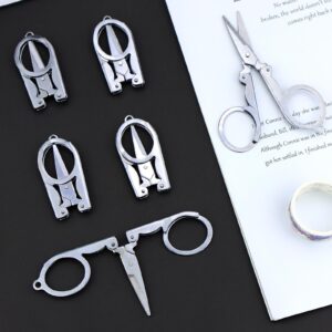 YETOOME 6 Pcs Folding Scissors, Stainless Steel Folding Small Portable Travel Scissors for Craft, Camping, Office, School, Outdoor