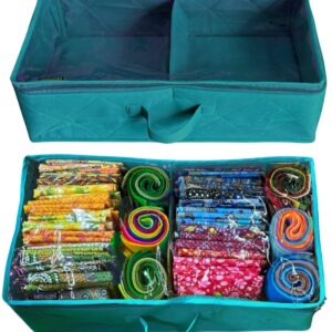 Fat Quarter Portable Tote Bag - Quilting Organizer Aqua