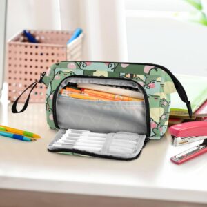 Glaphy Cute Kawaii Frog Pencil Case Large Capacity Pencil Pouch Bag Zipper Storage Stationery Bag for Office College School