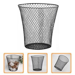 Luxshiny Black Mesh Trash Can - Mesh Office Trash Can Open Metal Wire Wastebaskets Recycling Garbage Container Bin for Office, Home,School