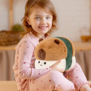 Wanwu World Capybara Plush Pillow Cute Capybara Plush Toy Pillows 13.8'' Capybara Stuffed Animal Soft Capybara Sushi Plushies Doll Birthday Gifts for Boys Girls Kids