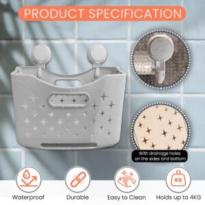 Generic Multipurpose Foldable Storage Caddy with 2 Suction Cup Hooks, Best Used as Bathroom Organizers and Shower Caddy, Portable and Easy-to-Clean, Holds up to 4KG, white