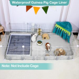 Guinea Pig Cage Liner, Waterproof Liner for Guinea Pigs, Guinea Pig Bedding with Tarp Bottom for C&C Grids, Cage Liners for Guinea Pig, Bunny, Hamster, Rabbit,Not Include Cage,56 * 28 inches