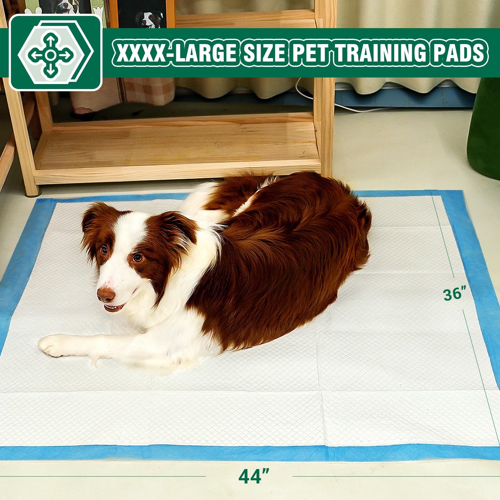 IMMCUTE Dog Pee Pads Extra Large, 36"x44", 30 Ct, Jumbo-Size Pee Pads for Dogs, Thicken Puppy Pads XL Pet Training Pads, Super Absorbent & Leak-Proof Pee Pads, Disposable Potty Pads for Dogs