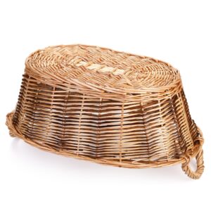 Dicunoy Wicker Empty Gift Basket to Fill, Small Woven Gift Basket with Handle for Gifts, Goodies, Coffee Gifts Package