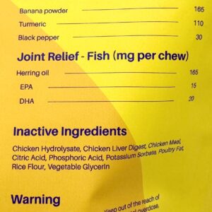 LuvTails Joint Relief Soft Chew Supplements for Dogs, Omega 3 for Dogs Chewable EPA, DHA Dog Omega 3 Supplement with Herring Oil, Turmeric, Banana Powder 60 Chews