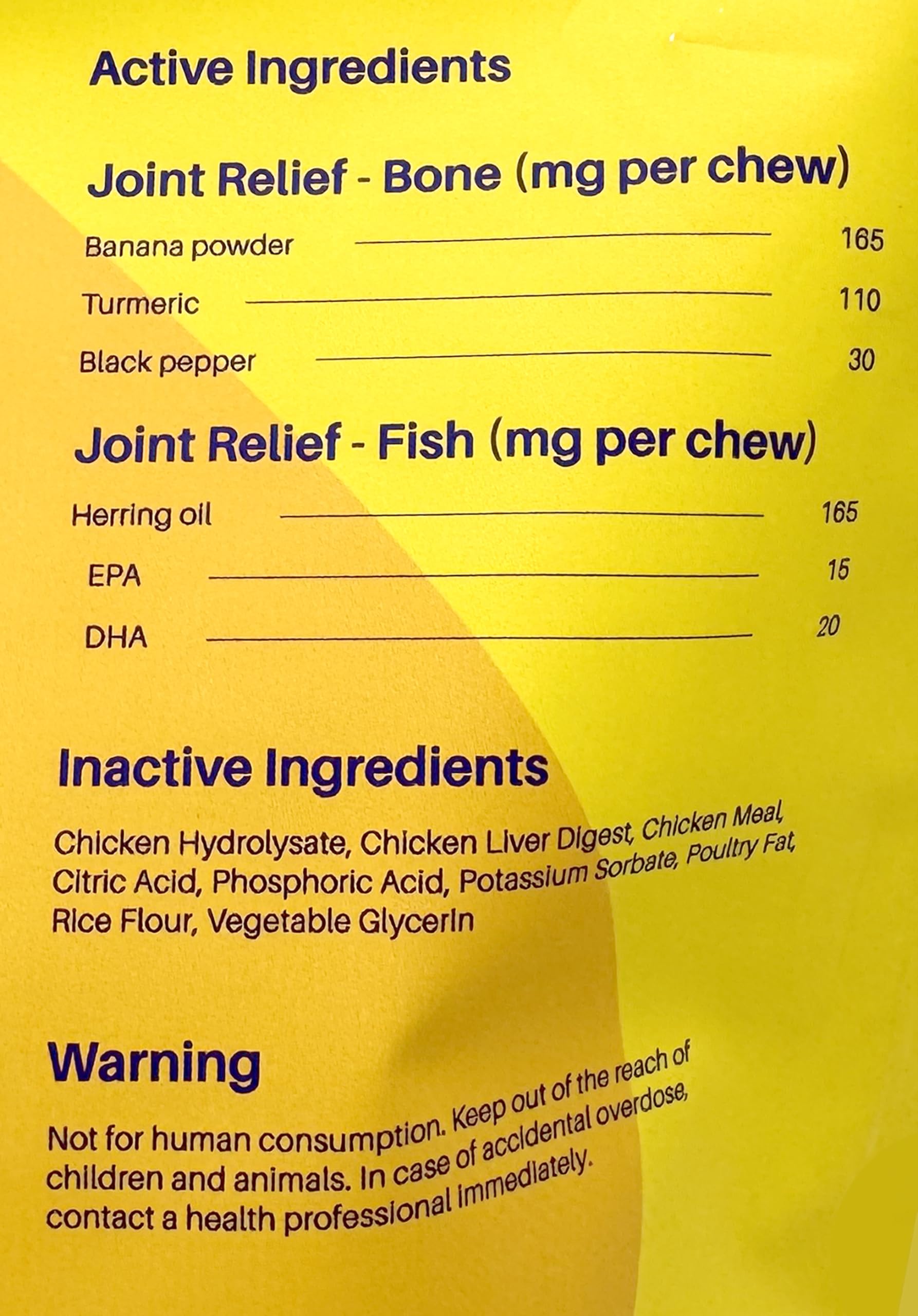 LuvTails Joint Relief Soft Chew Supplements for Dogs, Omega 3 for Dogs Chewable EPA, DHA Dog Omega 3 Supplement with Herring Oil, Turmeric, Banana Powder 60 Chews