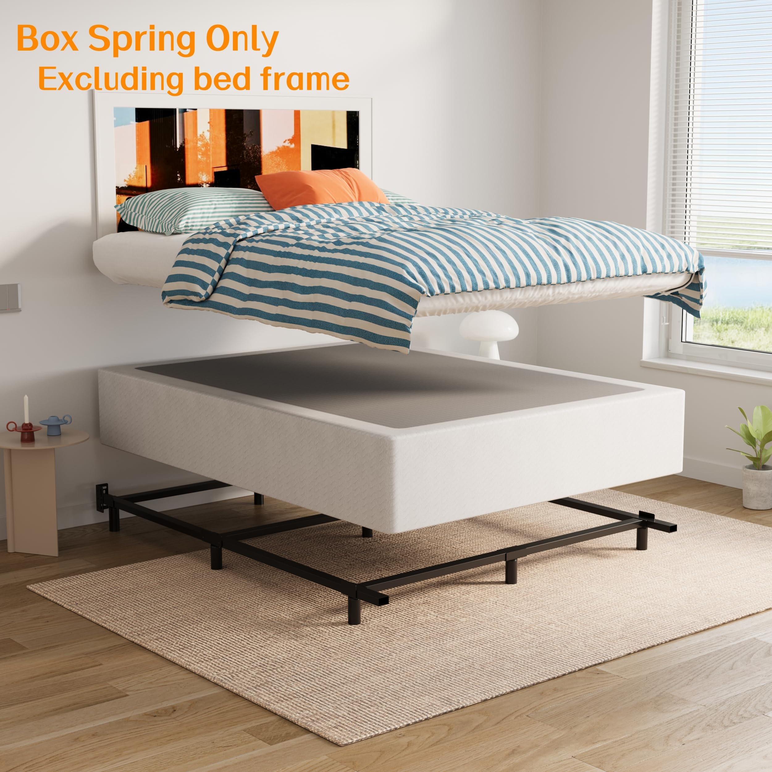 Daqutic Queen Size-Box-Spring, Box Spring Queen,9 Inch Heavy Duty Box Spring for Queen Bed, Mattress Foundation, Quick Assembly, Noise Free