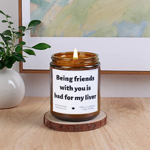 Best Friends Birthday Gifts for Women, Gifts for Women Men Best Friends Sister Brother, Funny Gifts for Women Birthday Gifts for Her, Gag Gifts for Her, Soy Wax Lavender Scented Candles Gifts