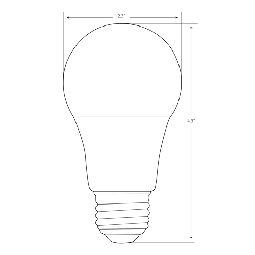 Feit Electric A19 LED Light Bulb, 75W Equivalent, Dimmable, 1100 Lumens, E26 Standard Base, 3000K Bright White, 90 CRI, Standard Light Bulb, Damp Rated, 22-Year Lifetime, OM75DM/930CA/2/6, 12 Pack