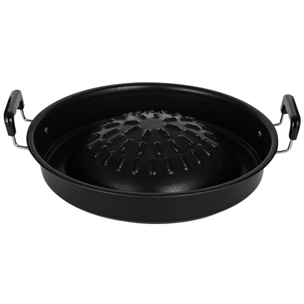 MAGICLULU Bulgogi Tray Pan Grill Topper Pan Korean Bbq Metal Grilling Tray Vegetable Egg Pork Beef Meat Grill Pan for Shabu Hot Pot Grilling Accessory