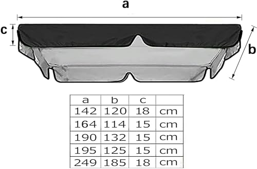 BTURYT Replacement Canopy for Swing Seat 2 ; 3 Seater Sizes, Garden Swing Canopy Replacement Waterproof, Outdoor Garden Chair Awning Cover