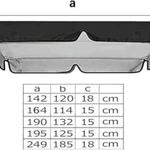 BTURYT Replacement Canopy for Swing Seat 2 ; 3 Seater Sizes, Garden Swing Canopy Replacement Waterproof, Outdoor Garden Chair Awning Cover