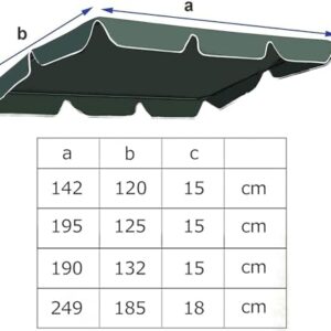 BTURYT Replacement Canopy for Swing Seat 2 Seater 3 Seater Swing Chair Canopy Replacement Cover Patio Swing Chair Cover, 600D Waterproof/UV Resistant