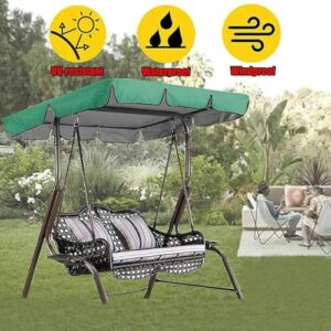 BTURYT Swing Chair Canopy Replacement, 2-3 Seater Swing Chair Canopy Cover, Anti-UV Waterproof Swing Chair Top Cover Roof for Outdoor Garden