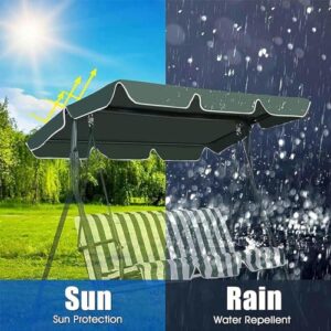 BTURYT Replacement Canopy for Swing Seat 2 Seater 3 Seater Swing Chair Canopy Replacement Cover Patio Swing Chair Cover, 600D Waterproof/UV Resistant