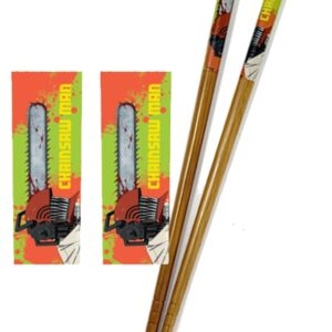 Just Funky Chainsaw Man Chopsticks Set of 2 – Chainsaw Man Merch - Includes 2 Sets of Bamboo Chopsticks - 8.85 Inches Long Anime Chopsticks