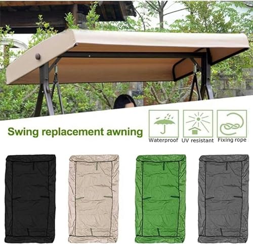 BTURYT Replacement Canopy for Swing Seat, Patio Hammock Top Cover, Replacement Canopy for Swing Seat Chair 2 Seater, Anti-UV Waterproof Cover for Garden