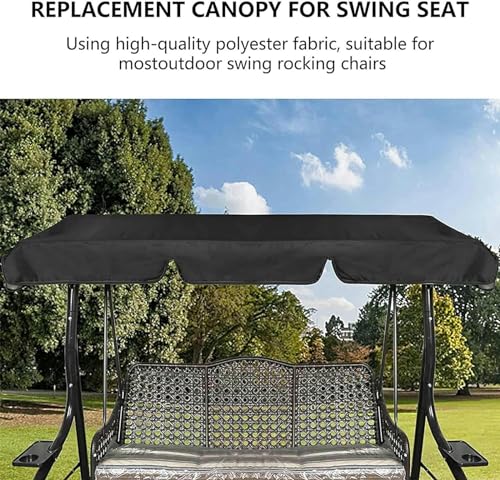 BTURYT Swing Chair Canopy Replacement, 2-3 Seater Swing Chair Canopy Cover, Anti-UV Waterproof Swing Chair Top Cover Roof for Outdoor Garden