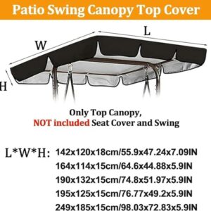 BTURYT Swing Chair Canopy Replacement, Swing Canopy Cover Rainproof Oxfords Cloth 2 and 3 Seater Swing Seat Replacement Awning Canopy Cover for Outdoor Patio Garden