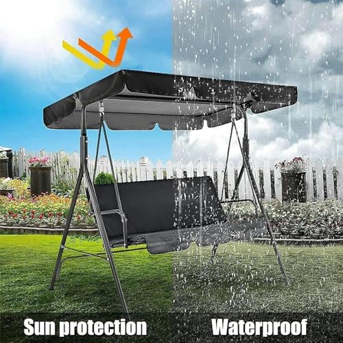 BTURYT Replacement Canopy for Swing Seat 2 ; 3 Seater Sizes, Garden Swing Canopy Replacement Waterproof, Outdoor Garden Chair Awning Cover