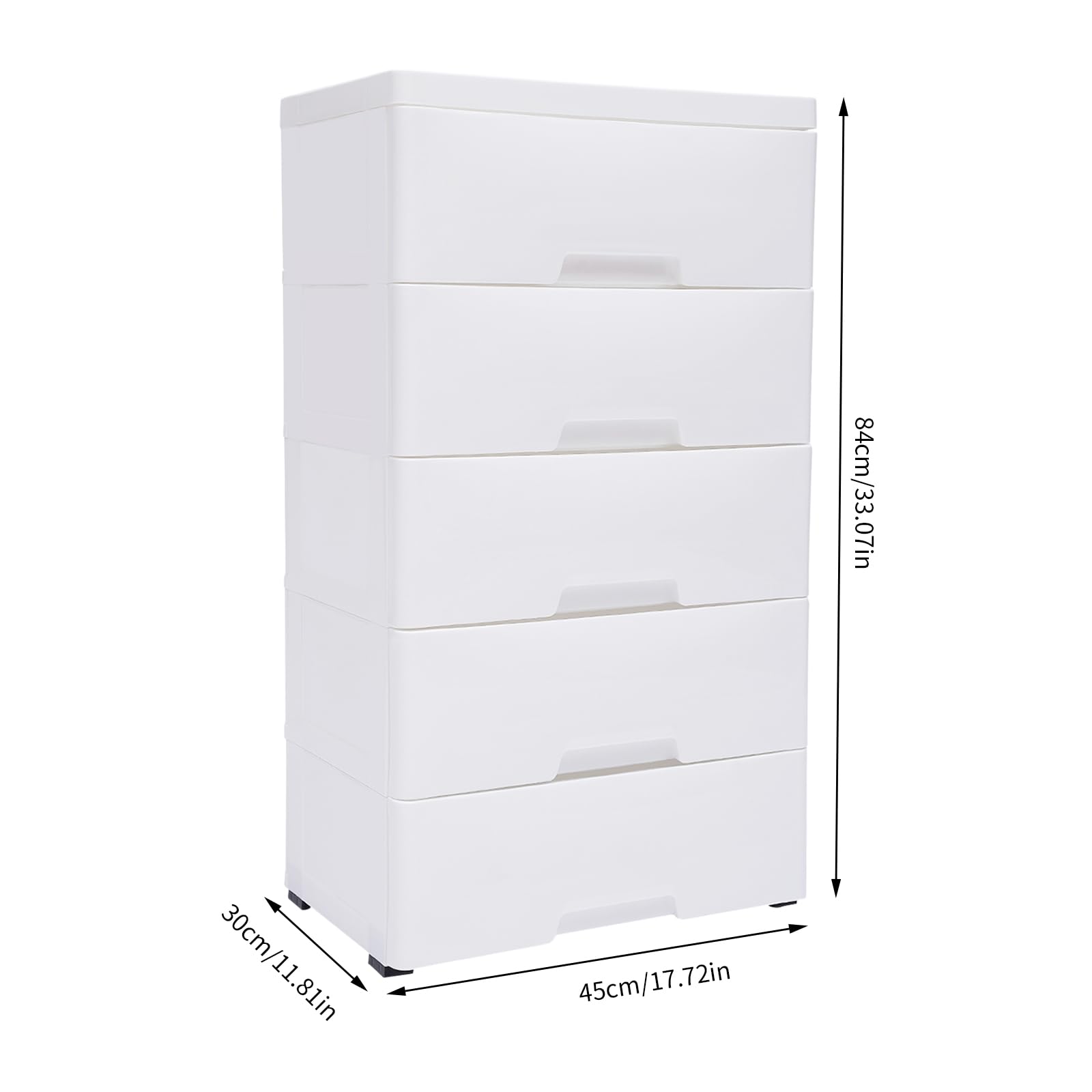 Fermoirper Storage Drawers 5 Drawer Storage Organizer 17.72 * 11.81 * 33.07in Plastic Drawers Stackable Clothes Drawer Plastic Dressers With Drawers Vertical Storage Tower（White）