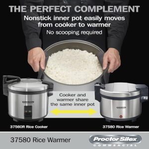 Proctor Silex Commercial 60 Cup / 14 Liter Rice Warmer, Double-Wall Insulated, Heated Hinged Lid, Nonstick Pot, Maintain Food Safe Temperatures Up to 12 Hours, Conforms to NSF, 37580