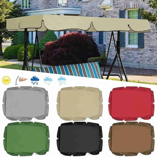 BTURYT Swing Chair Canopy Replacement, Swing Canopy Cover Rainproof Oxfords Cloth 2 and 3 Seater Swing Seat Replacement Awning Canopy Cover for Outdoor Patio Garden