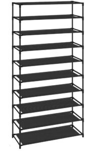 generic 10 tier 40 pairs shoe rack, stackable sturdy shoe shelf, tall shoe rack organizer with stainless steel frame (24.5 x 12 x 61.4) (l x w x h)