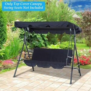 BTURYT Swing Chair Canopy Replacement, 2-3 Seater Swing Chair Canopy Cover, Anti-UV Waterproof Swing Chair Top Cover Roof for Outdoor Garden