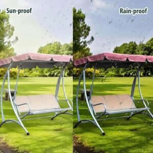 BTURYT Swing Chair Sunshade 210DReplacement Canopy Seat Chair Sunshade Waterproof Cloth Swing Garden Rocking 2or3 Seats Outdoor Seat Hammock Bench（Only Cover）