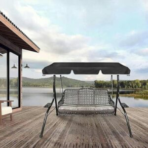 BTURYT Swing Chair Canopy Replacement, Swing Canopy Cover Rainproof Oxfords Cloth 2 and 3 Seater Swing Seat Replacement Awning Canopy Cover for Outdoor Patio Garden