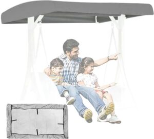 bturyt 210d oxford cloth patio swing top cover with 4 reinforced corner pockets,replacement canopy for swing seat 3 seater garden hammock cover-(top cover only)