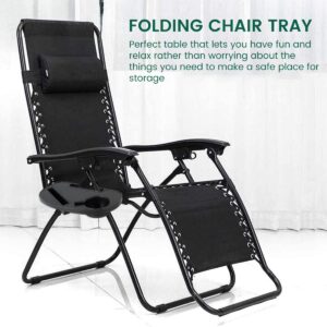 Gravity Chair Tray Recliner Side Cup Holder Removable Chair Cup Holder Portable Lawn Chair Side Table for Beach Fishing Trip Picnic Water Cups Snacks Storage