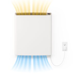 smart envi wi-fi plug-in electric wall heater - energy efficient smart heaters for indoor use - app controlled electric heater with thermal shut off switch - compatible with alexa & google home