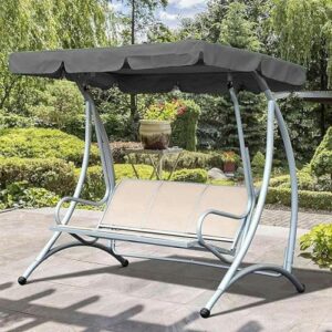 BTURYT Swing Chair Canopy Replacement, 2-3 Seater Swing Chair Canopy Cover, Anti-UV Waterproof Swing Chair Top Cover Roof for Outdoor Garden