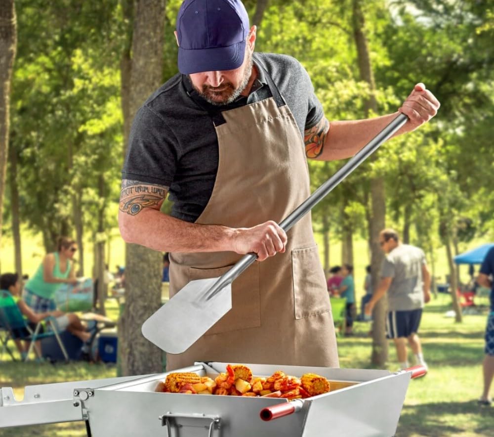 Soro Essentials- 48” Stainless Steel Mixing Stir Paddle- Long Stir Paddle for Large Batch Cooking Stirring Spatula for Brewing Handle for Cooking Cajun Crawfish Boil in Big Stock Pots