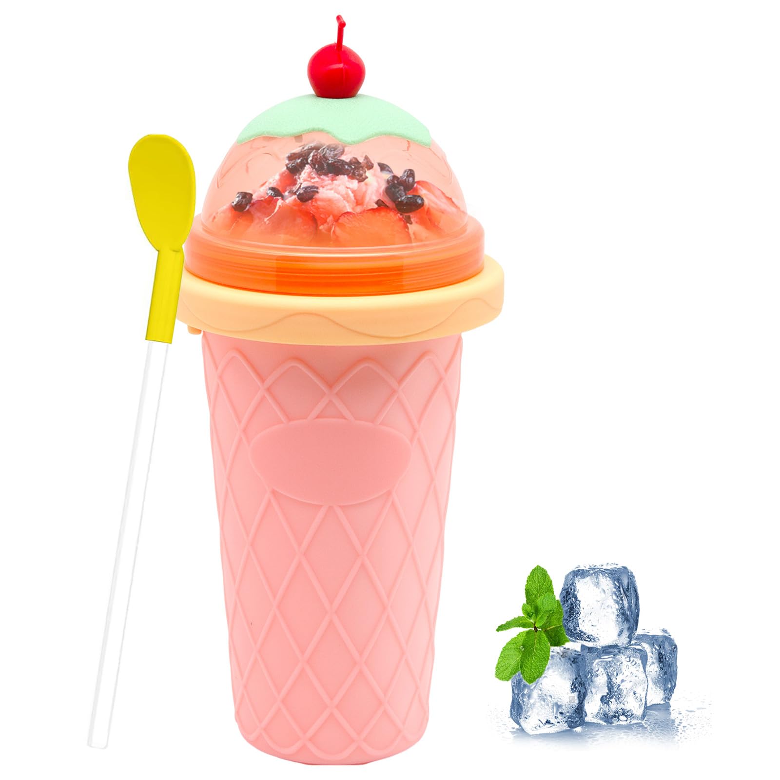 Slushie Maker Cup - DIY Magic Quick Frozen Smoothies Cup for Homemade Milk Shake Ice Cream Maker, Cooling Cup, Double Layer Squeeze Slushy Maker Cup,Birthday Funny Gifts for Kids &Friends &Family