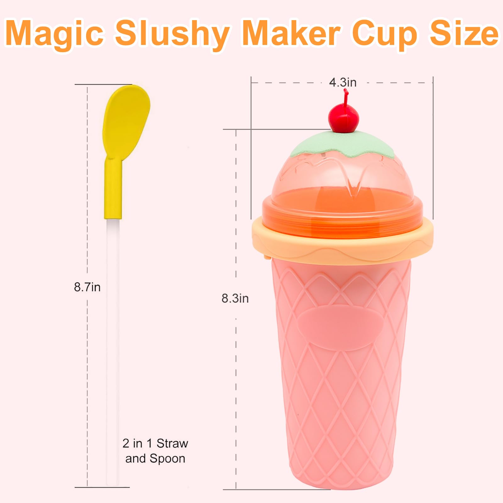 Slushie Maker Cup - DIY Magic Quick Frozen Smoothies Cup for Homemade Milk Shake Ice Cream Maker, Cooling Cup, Double Layer Squeeze Slushy Maker Cup,Birthday Funny Gifts for Kids &Friends &Family